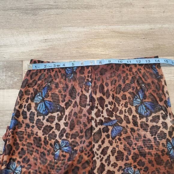 Fashion Nova 1x sheer leopard print butterfly mesh pants - Picture 3 of 7